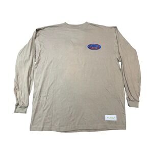 VTG FUBU The Collection Long Sleeve T Shirt Khaki XL Traditional Loose Fit Denim